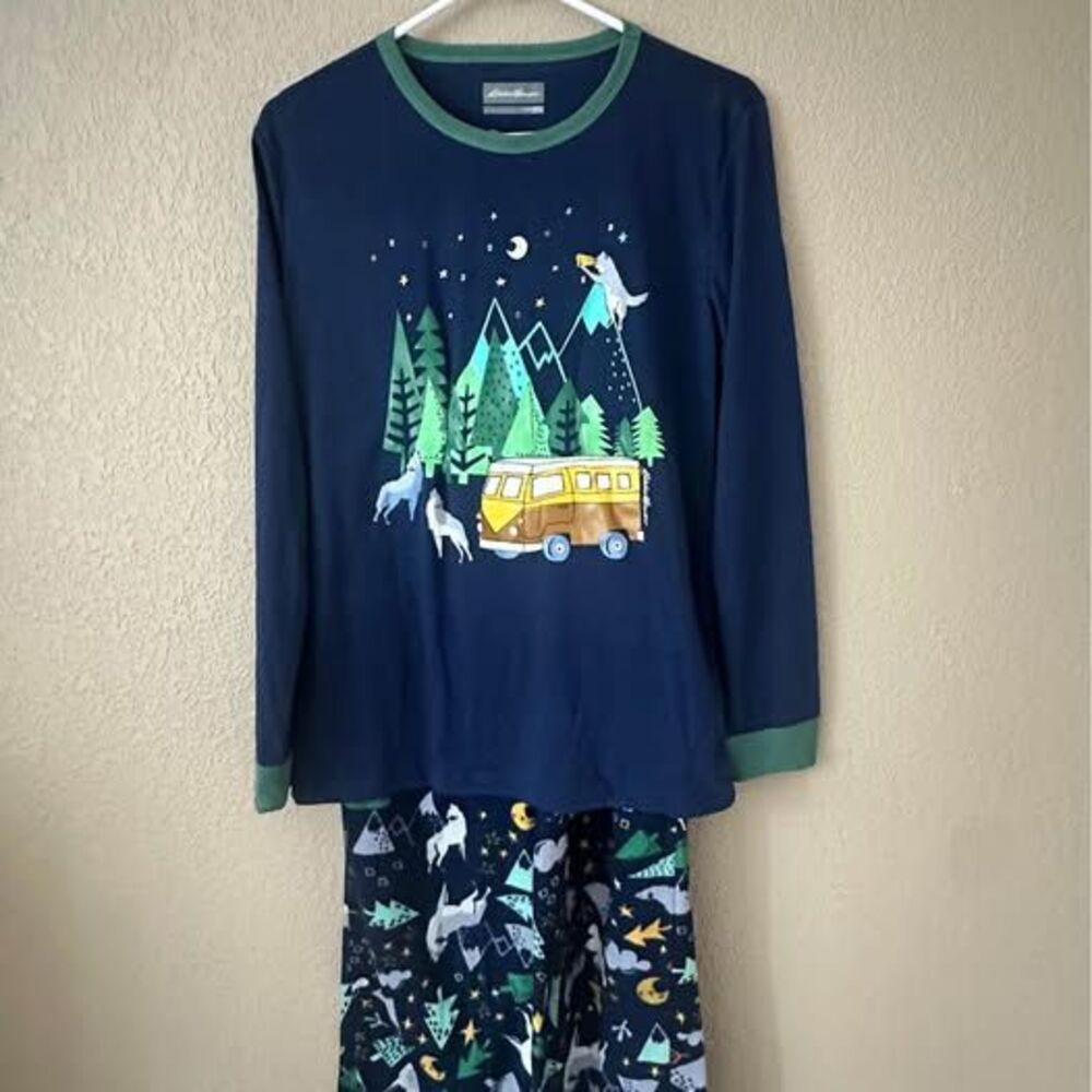 Eddie Bauer Kids Boys Fleece Pajamas PJ Set Size 14-16